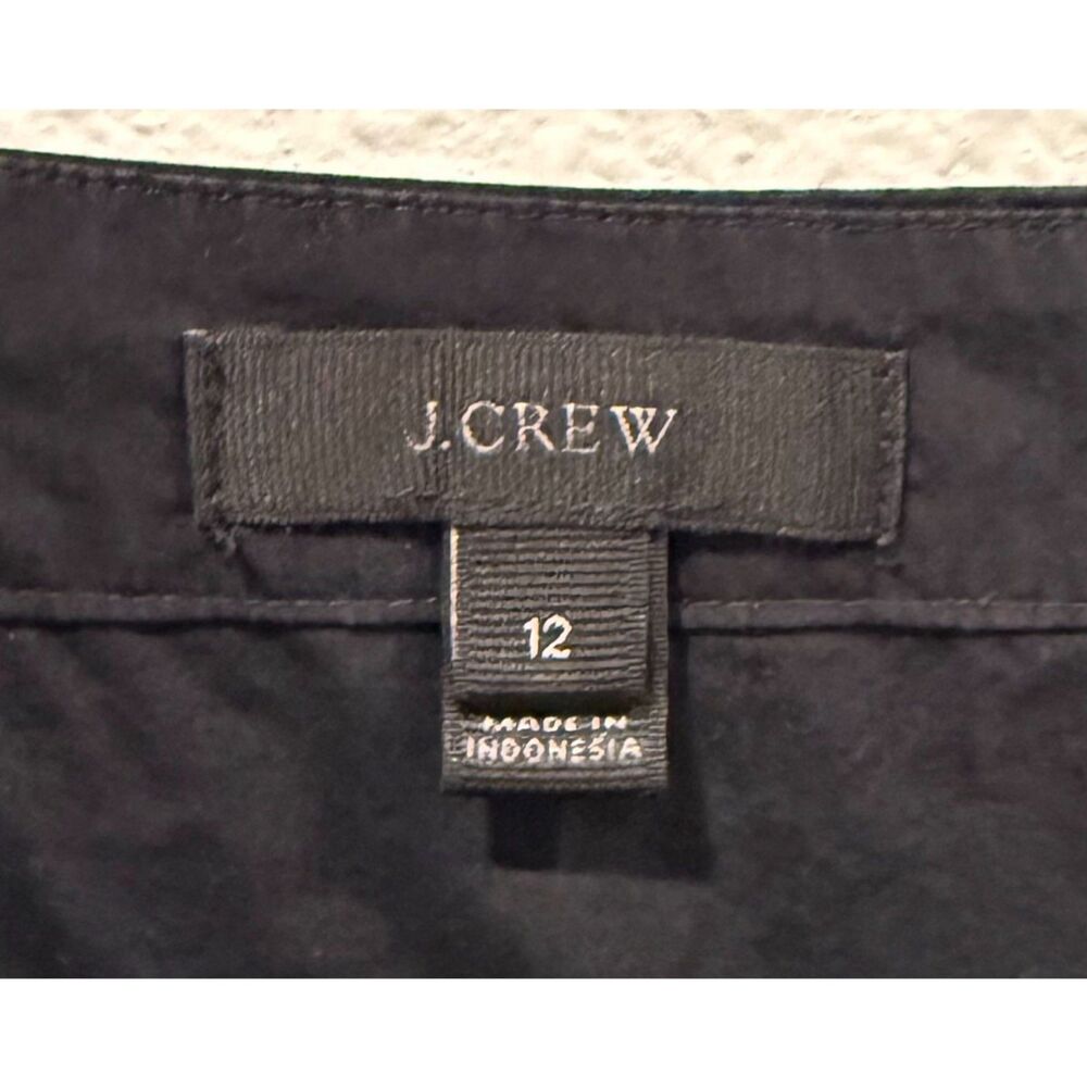 J.CREW Flutter Sleeve Wrap In Cotton Poplin Black Blouse - Picture 2 of 5